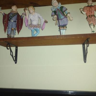 Wooden Wall Shelf with Metal Supports- Approx 28" Long, 7" Deep (Bottom Shelf)