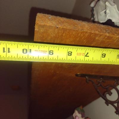 Wooden Wall Shelf with Metal Supports- Approx 48" Long, 9 3/4" Deep (Top Shelf)