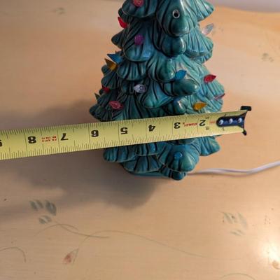 Approx 13 1/2" Tall One Piece Ceramic Lighted Christmas Tree