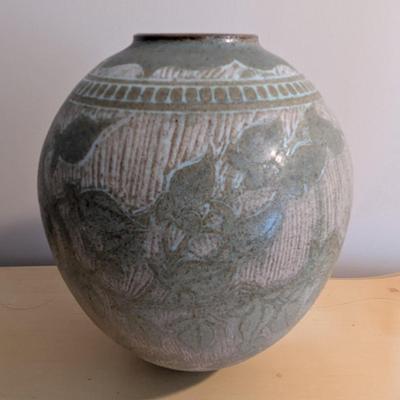 10" Tall Signed Pottery Vase