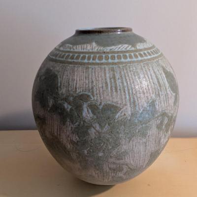 10" Tall Signed Pottery Vase