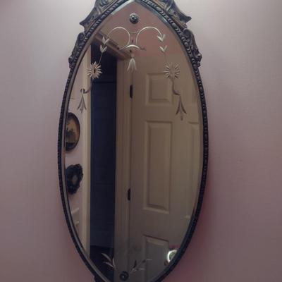 Vintage Fancy Framed Wall Mirror- Approx 27 1/2" x 12 1/2"
