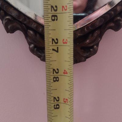 Vintage Fancy Framed Wall Mirror- Approx 27 1/2" x 12 1/2"