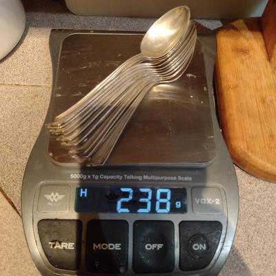 Collection of Sterling Silver Spoons- 12 Pieces- Approx 238 Grams Total Weight (K)