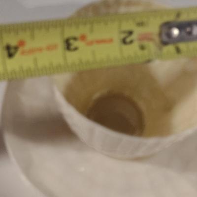 Belleek Irish Fine Pottery Cup and Saucer- Ribbed Design (K)