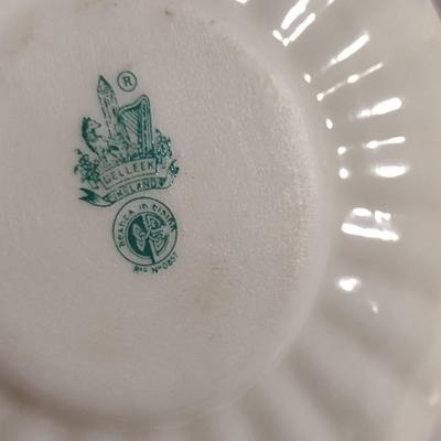 Belleek Irish Fine Pottery Cup and Saucer- Shell Design (K)