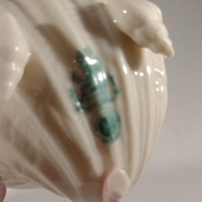 Belleek Irish Fine Pottery Cup and Saucer- Shell Design (K)