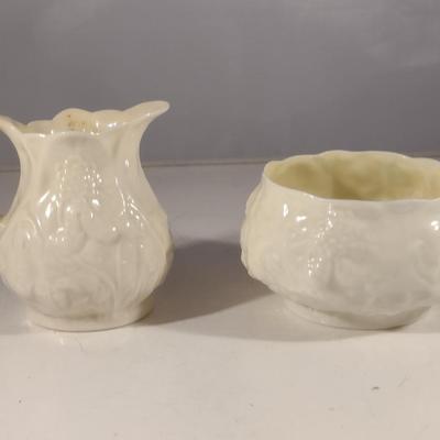 Belleek Irish Fine Pottery Creamer and Sugar Bowl (Set #2) (K)