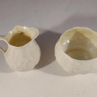 Belleek Irish Fine Pottery Creamer and Sugar Bowl (Set #1) (K)