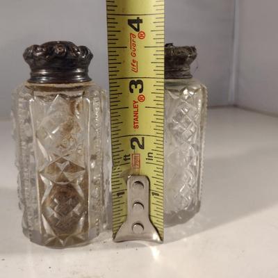 Vintage Crystal Salt and Pepper Shakers (#27) (K)