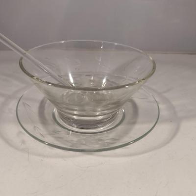 Princess House Mayonnaise Bowl with Underplate and Spoon (#25) (K)