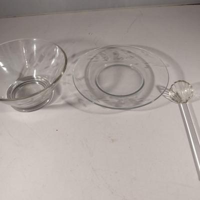 Princess House Mayonnaise Bowl with Underplate and Spoon (#25) (K)