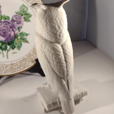 Boehm Rose Plate and Owl Figurine (#21) (K)