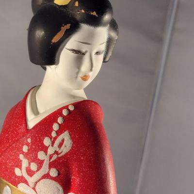 Vintage Japanese Clay Figurine- Geisha (#18). (K)