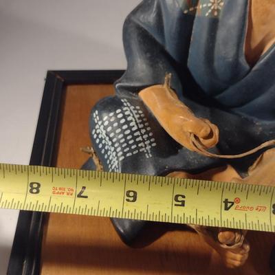 Vintage Japanese Clay Figurine with Mat- Shoe Maker (#14). (K)