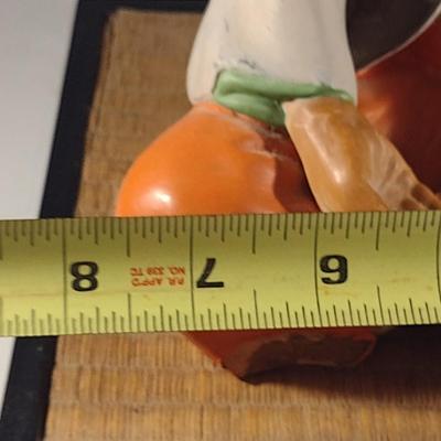 Vintage Hakata Urasaki Japanese Clay Figurine with Mat- Man Sitting (#13). (K)
