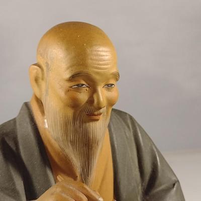 Vintage Hakata Urasaki Japanese Clay Figurine- Calligrapher (#9) (K)
