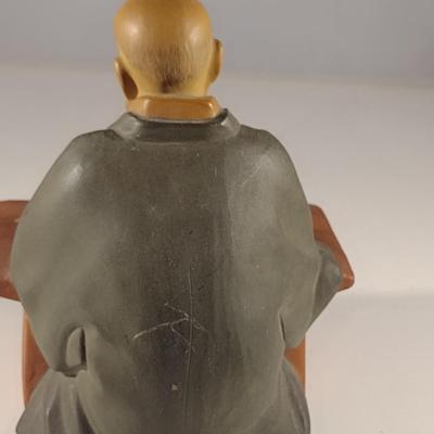Vintage Hakata Urasaki Japanese Clay Figurine- Calligrapher (#9) (K)