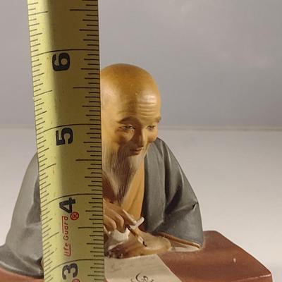 Vintage Hakata Urasaki Japanese Clay Figurine- Calligrapher (#9) (K)