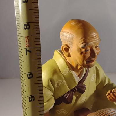 Vintage Hakata Urasaki Japanese Clay Figurine- Pot Maker (#2) (K)