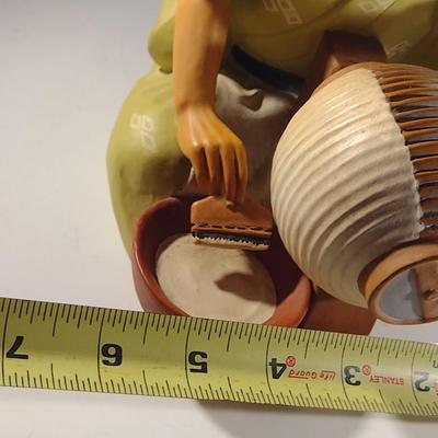 Vintage Hakata Urasaki Japanese Clay Figurine- Pot Maker (#2) (K)