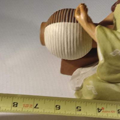 Vintage Hakata Urasaki Japanese Clay Figurine- Pot Maker (#2) (K)