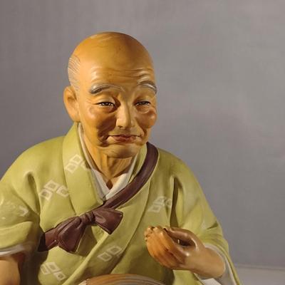 Vintage Hakata Urasaki Japanese Clay Figurine- Pot Maker (#2) (K)