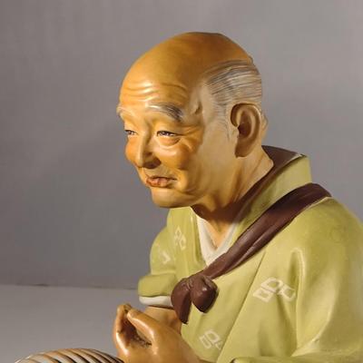Vintage Hakata Urasaki Japanese Clay Figurine- Pot Maker (#2) (K)
