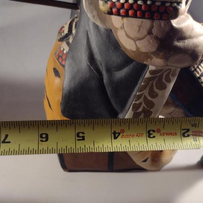 Pair of Vintage Hakata Urasaki Japanese Clay Figurines- Samurai Warriors in Full Armor (#1) (K)