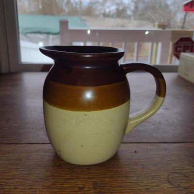 Collection of Pottery Kitchen Items- Pitcher, Coffee Cup, and Covered Bakers (K)