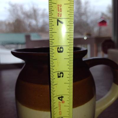Collection of Pottery Kitchen Items- Pitcher, Coffee Cup, and Covered Bakers (K)