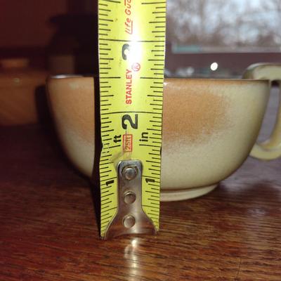Collection of Pottery Kitchen Items- Pitcher, Coffee Cup, and Covered Bakers (K)