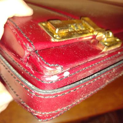 Leather Attache Case with Suede Lining- Approx 17 1/2" x 12 3/4" x 3" Deep (K)
