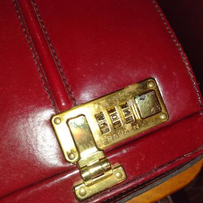 Leather Attache Case with Suede Lining- Approx 17 1/2" x 12 3/4" x 3" Deep (K)