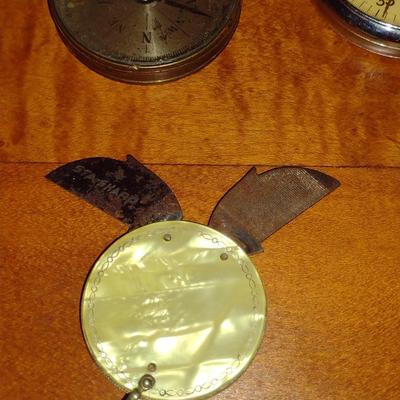 Collection of Pocket Sized Outdoor Items- Compasses, Stop Watch, Folding Sta-Sharp Cutlery (K)