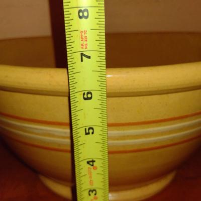 Large, Glazed Pottery Mixing Bowl- Approx 13 1/2" in Diameter (K)