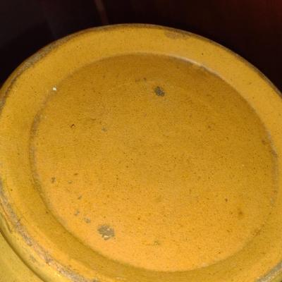 Large, Glazed Pottery Mixing Bowl- Approx 13 1/2" in Diameter (K)