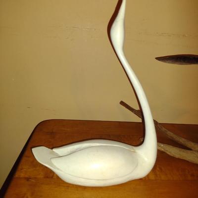 Pair of Bird Design Figurines- Swan and Goose (K)