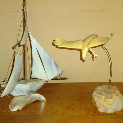 Ship and Eagle Figurines (K)