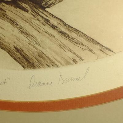 'Pelican at Rest' by Dianne Krumel Signed and Numbered Print- Framed Under Glass (K)