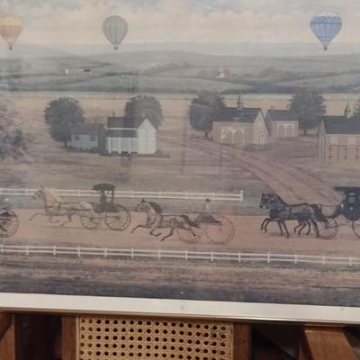 'Sunday Speedway' by Judith Zimmers Blinn- Framed Under Glass- Signed and Numbered Print (K)