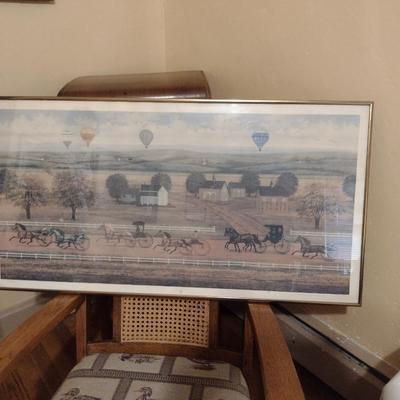 'Sunday Speedway' by Judith Zimmers Blinn- Framed Under Glass- Signed and Numbered Print (K)