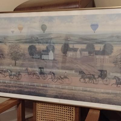 'Sunday Speedway' by Judith Zimmers Blinn- Framed Under Glass- Signed and Numbered Print (K)