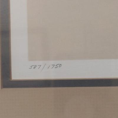 Ducks Unlimited Stamp and Print by Larry Hayden- Framed Under Glass- Signed and Numbered (K)