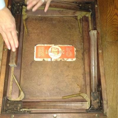 Vintage LegoMatic Wood Frame Folding Table- Approx 20" x 18" x 16" Tall (K)