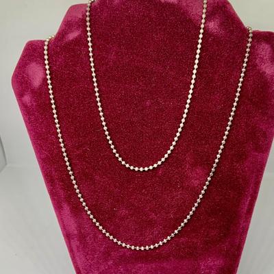 Lot 301: 925 Italy Sterling Silver Ball Chain 24” 5.85gtw