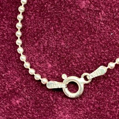 Lot 301: 925 Italy Sterling Silver Ball Chain 24” 5.85gtw