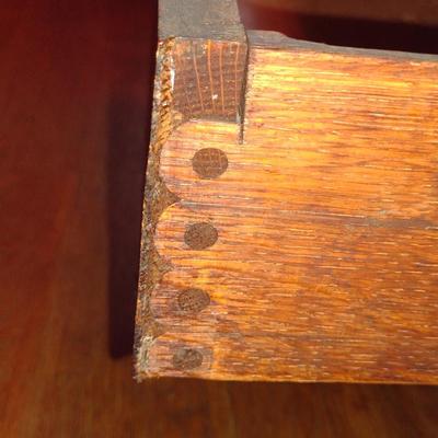 Vintage Tiger Oak Coffee Table with Drawer- Approx 33" x 23" x 13" Tall (K)
