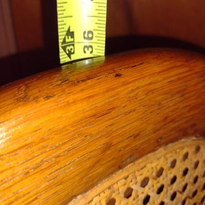 Wooden Framed Upholstered Rocking Chair with Cane Back (K)
