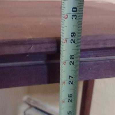 Wooden Accent/Side Table with Stretcher Shelf- Approx 16" X 14" X 29" Tall (K)